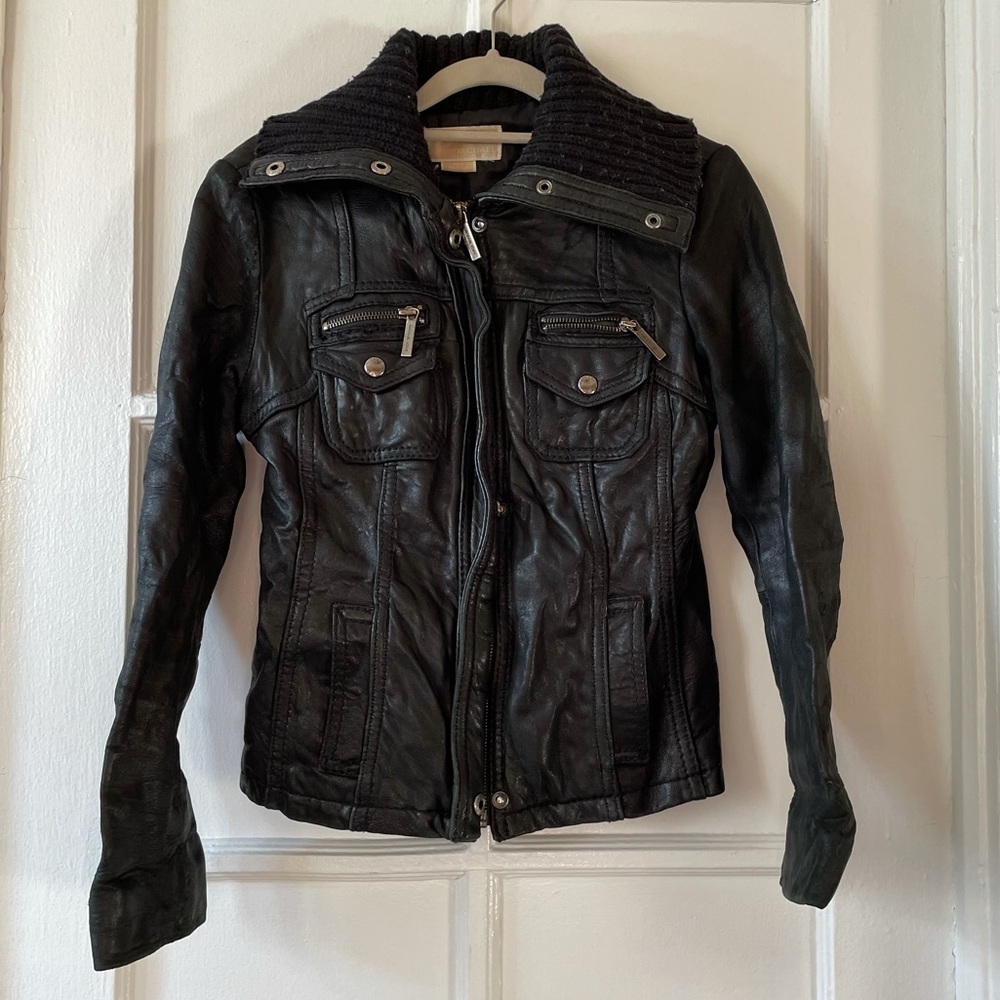 Michael Kors black leather jacket